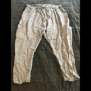 BDG striped drop crotch harem pants side pockets